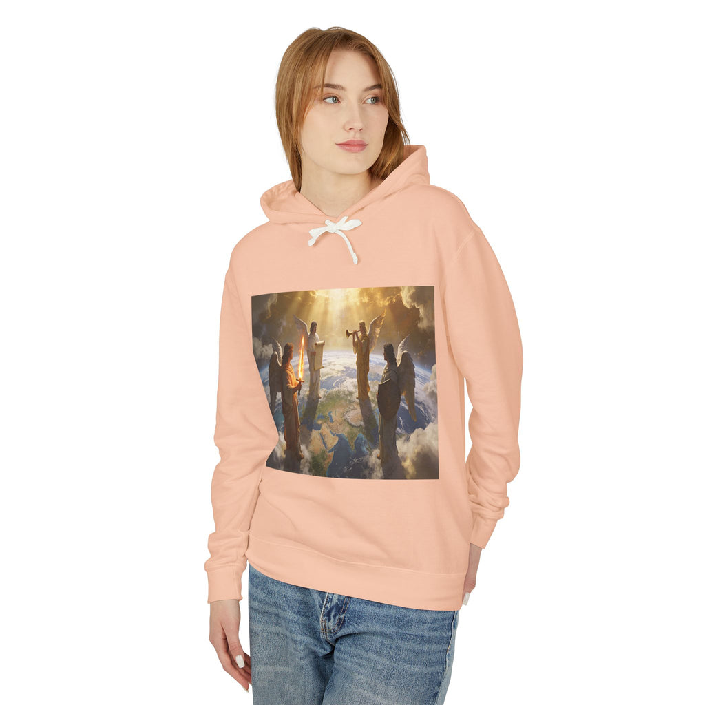 The Seven Trumpets-Angel Choir Hoodie — Heavenly Light Spiritual Graphic Pullover