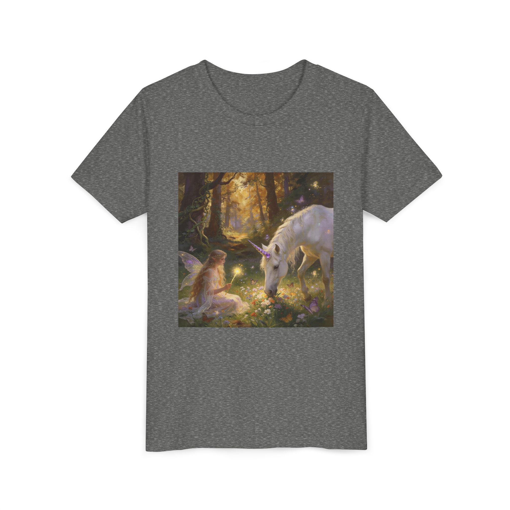 Youth Tee — Enchanted Forest Unicorn & Fairy Graphic