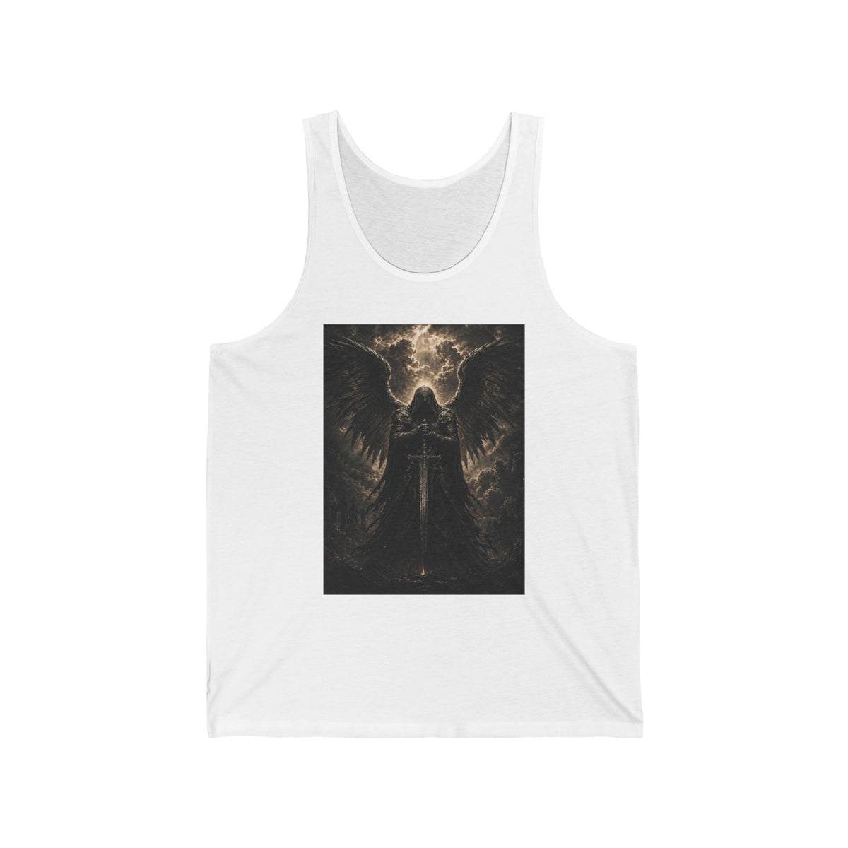 Dark Angel Tank Top — Gothic Winged Figure Graphic Tank