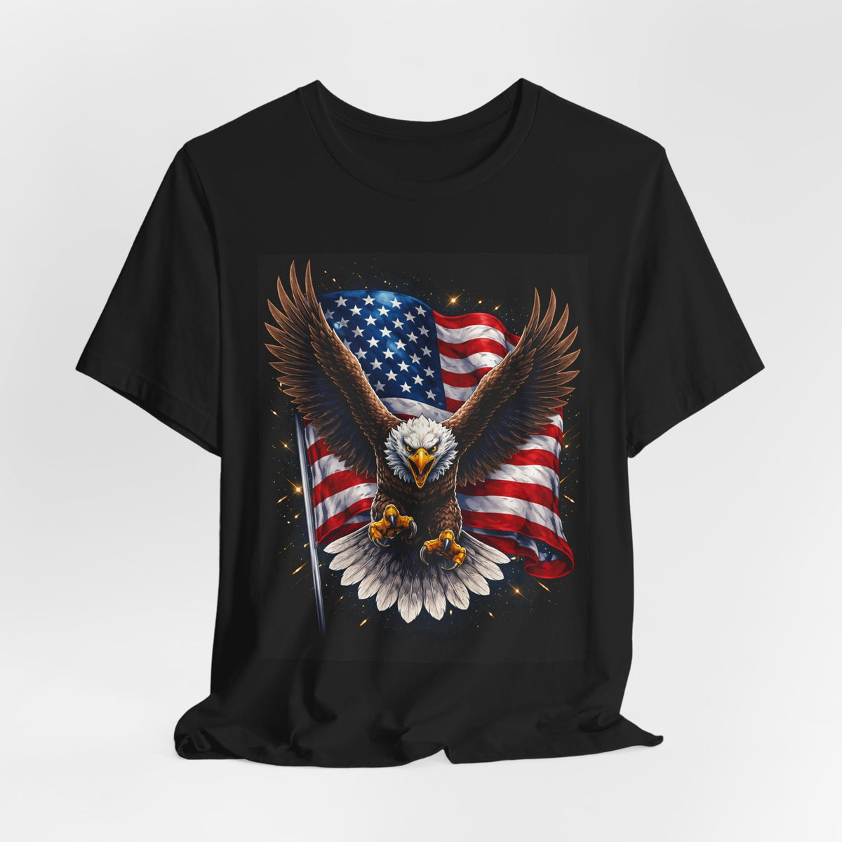 Patriotic Eagle T-Shirt – Bald Eagle with American Flag Graphic