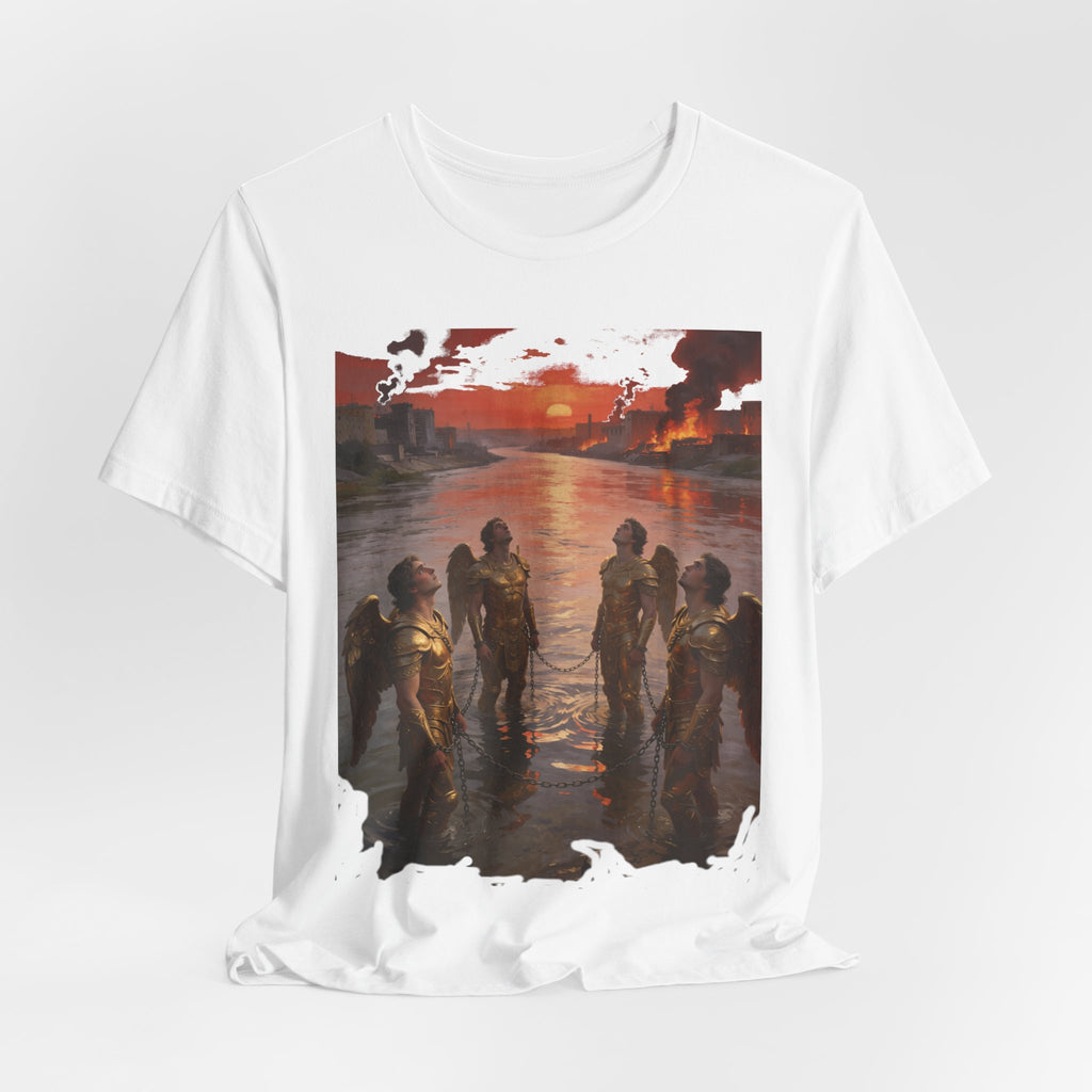 Revelation 9 reveals four fallen angels bound in the Euphrates River,T-Shirt