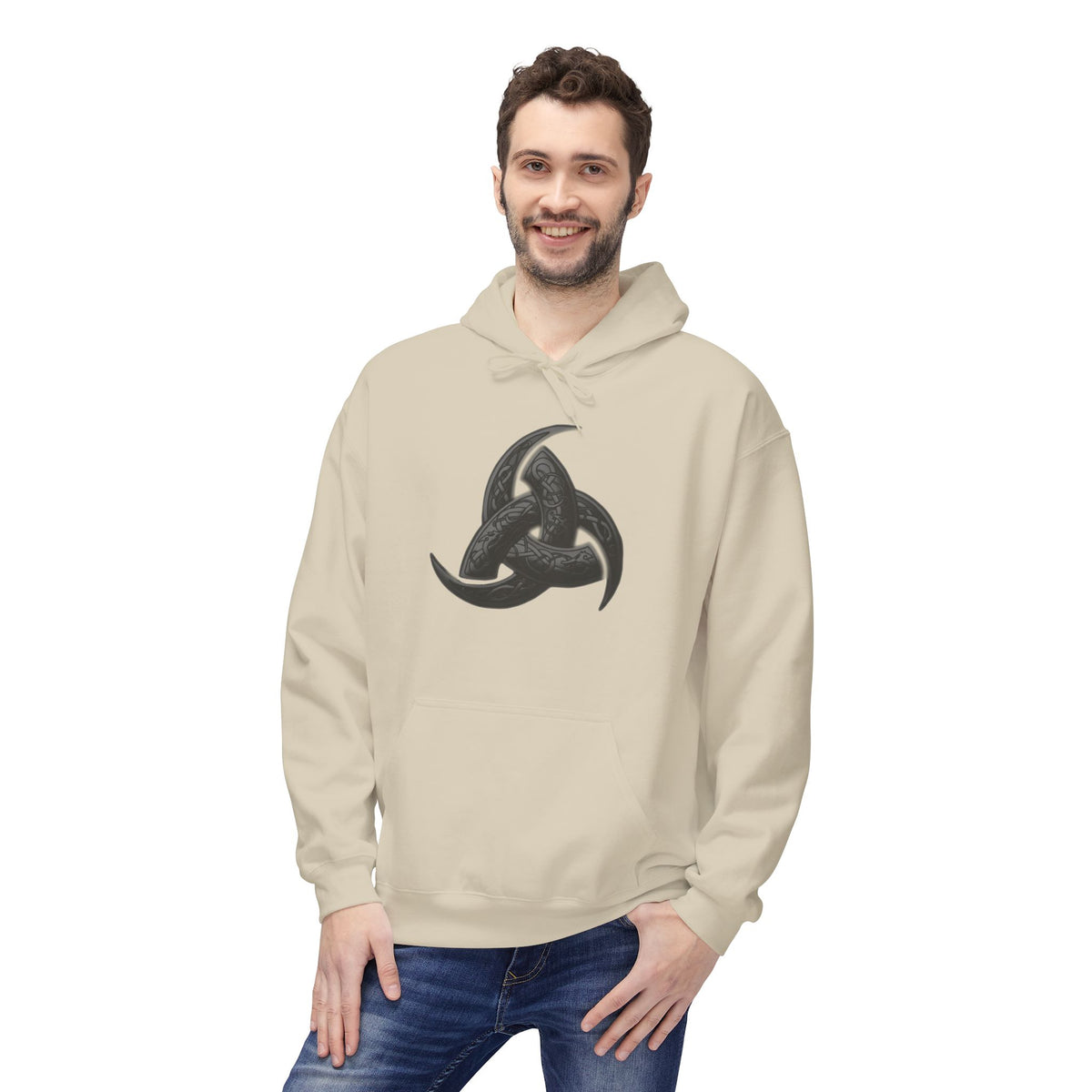 The Triple Horn of Odin is a Viking symbol  Fleece Hoodie