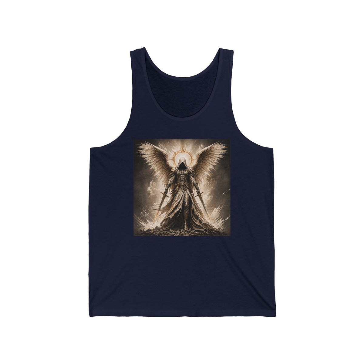 Angel of Vengeance Tank Top — Gothic Warrior Winged Angel Graphic Tank