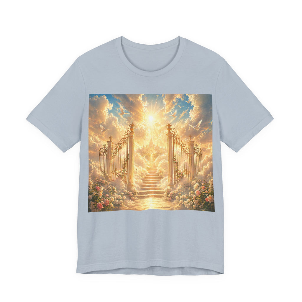 Heavenly Gates Graphic Tee — Celestial Stairs & Sunlight T-Shirt