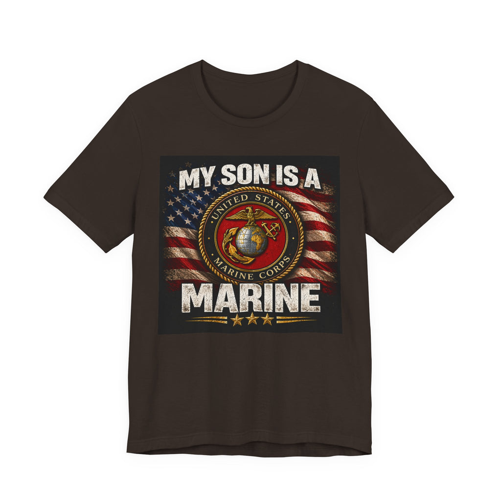 Marine Parent T-Shirt – “My Son Is A Marine” Patriotic USMC Tee