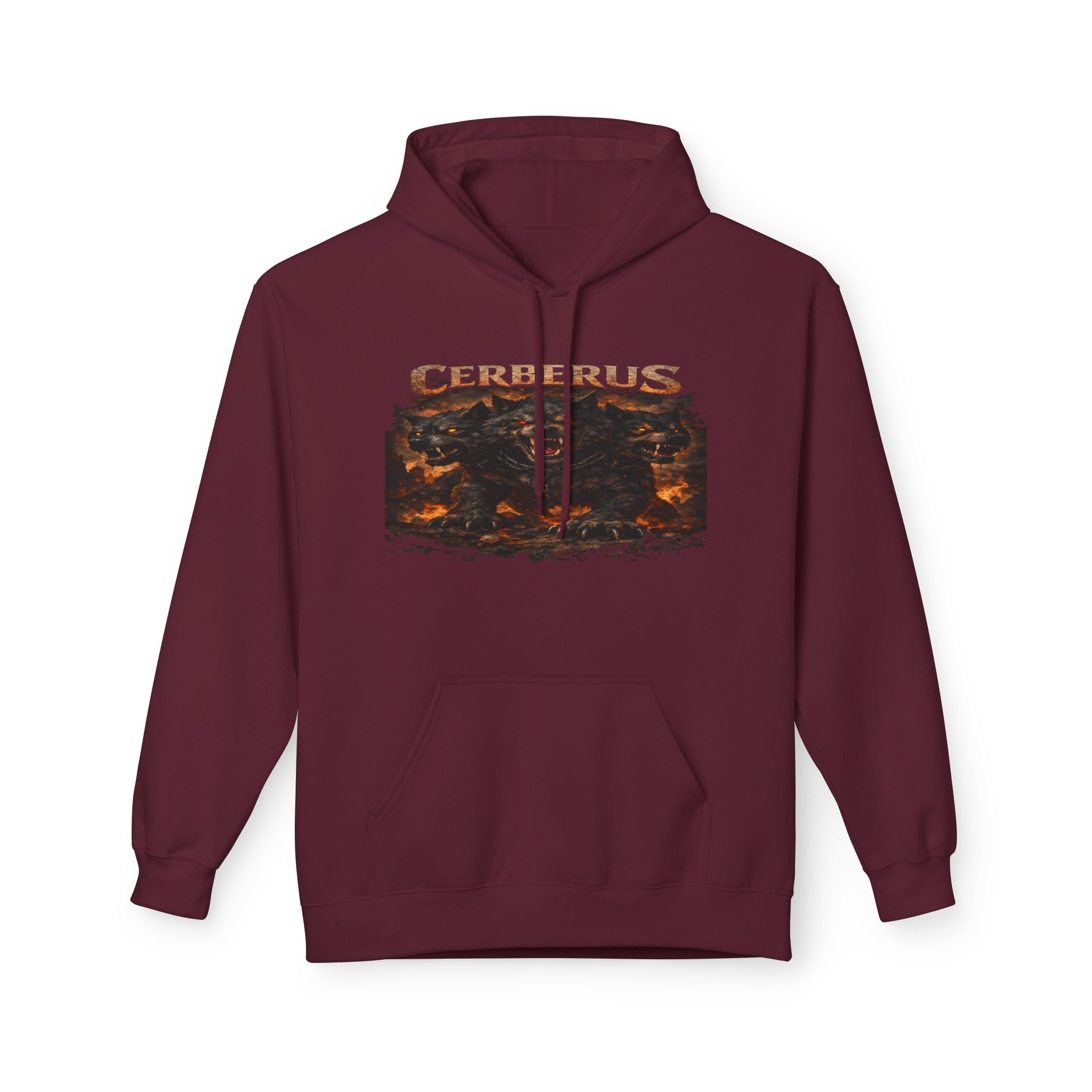 Gerberus Mythic Dog Hoodie — Fiery Cerberus Graphic Sweatshirt