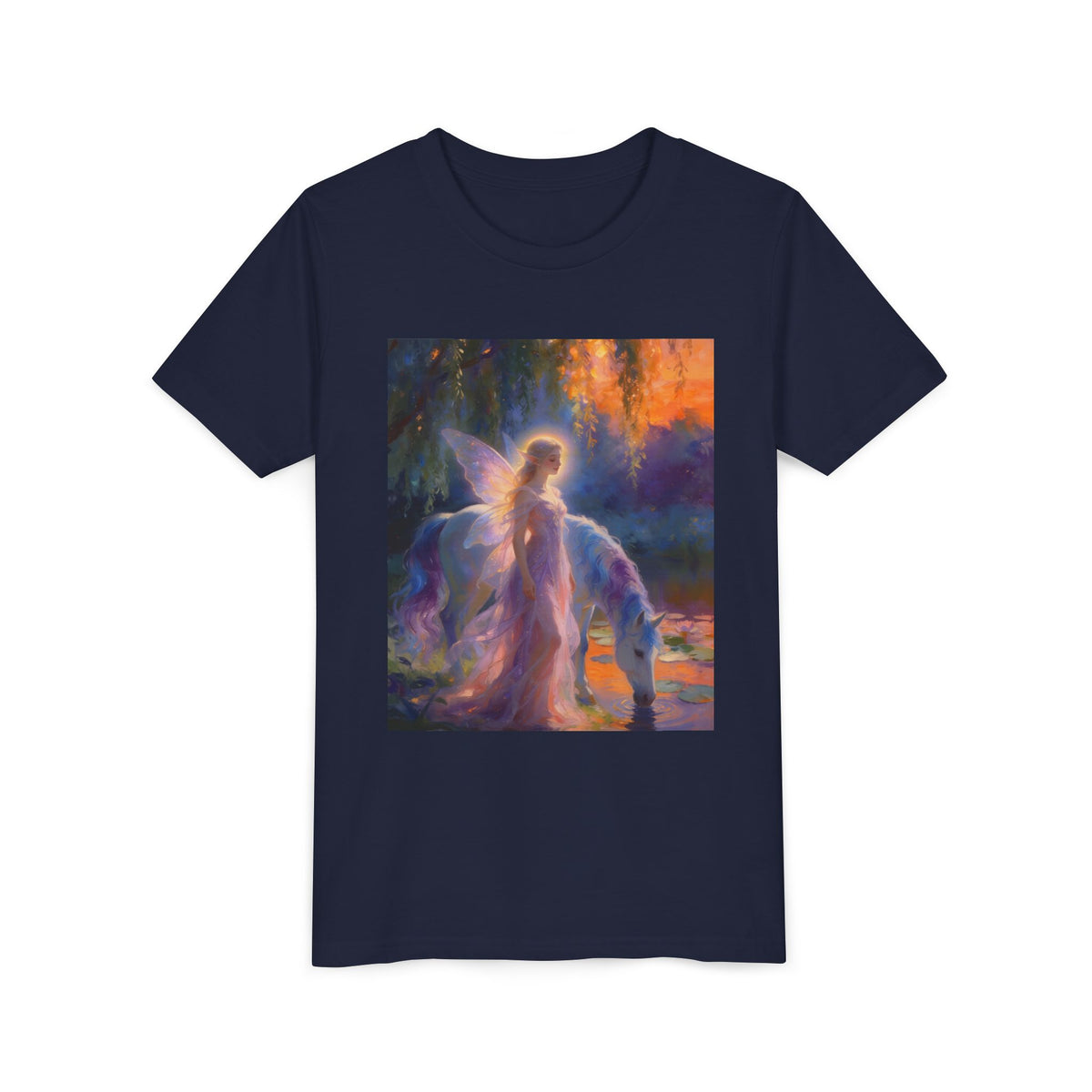 Fairy and Unicorn Youth Tee — Magical Fantasy Kids T-Shirt