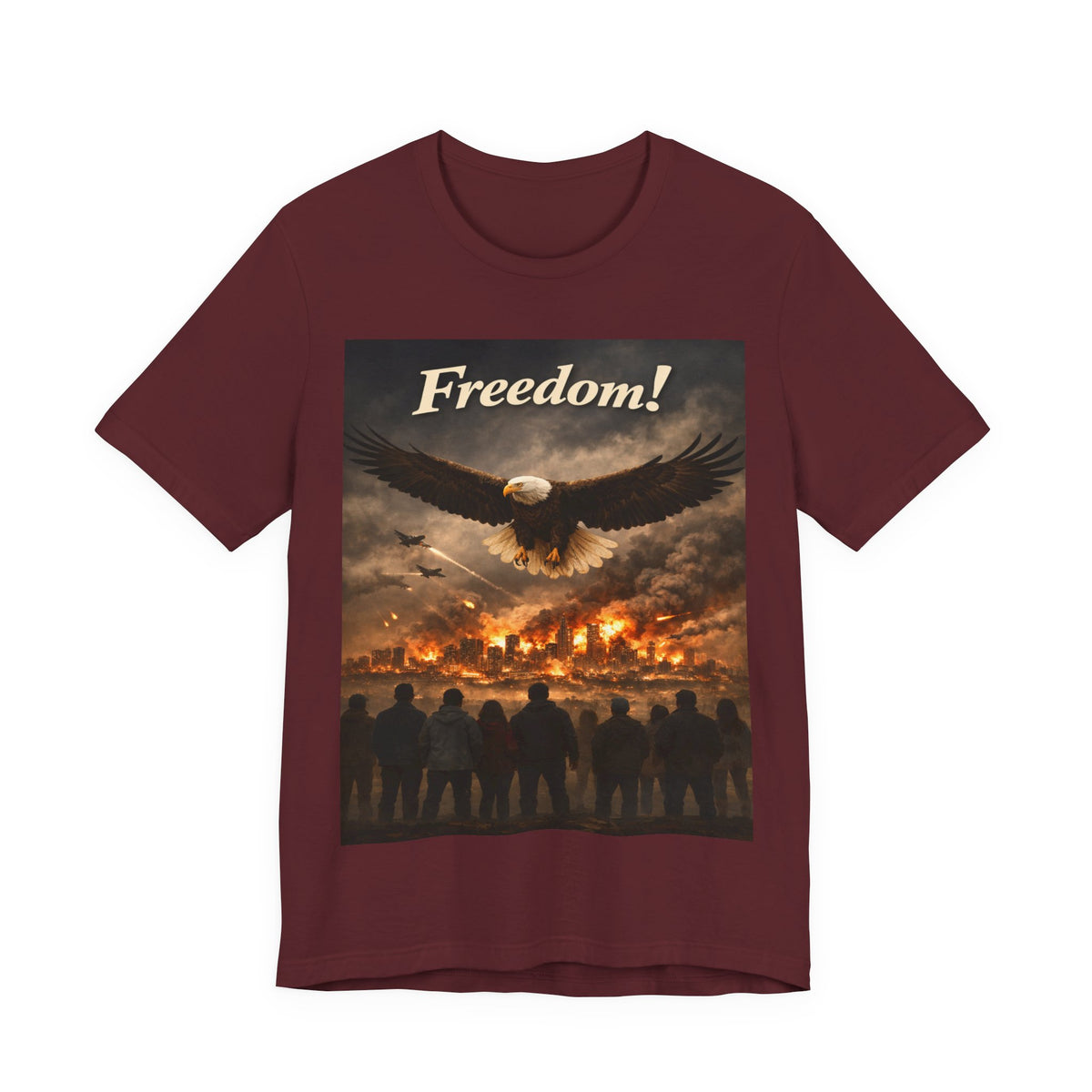 Freedom Eagle T-Shirt — Patriotic Bald Eagle & Crowd Graphic Tee