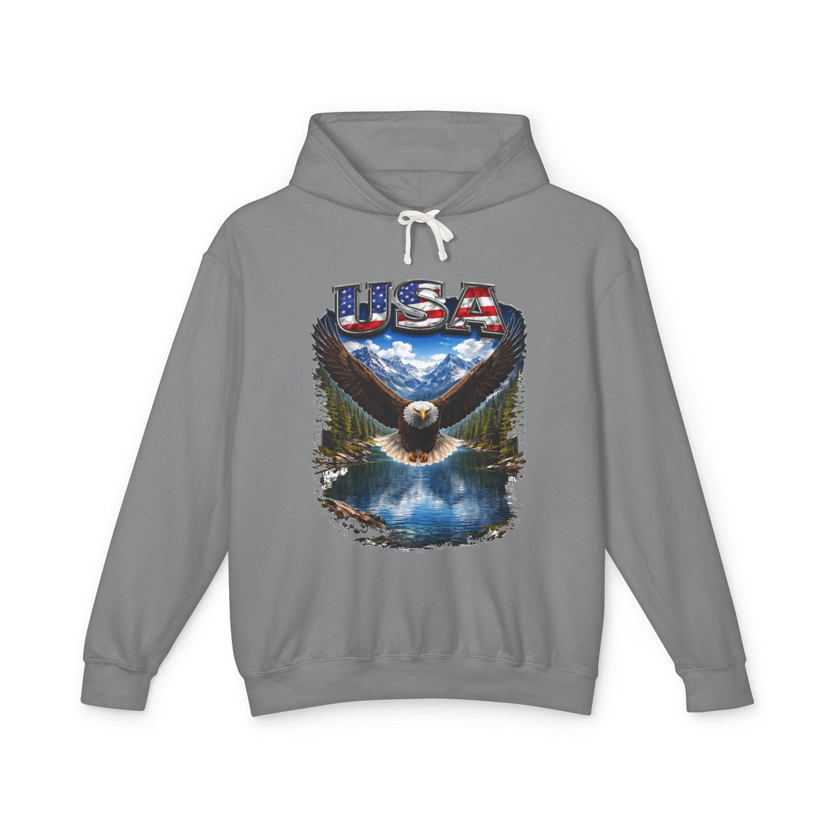 USA Eagle Hoodie — Patriotic Bald Eagle Graphic Hooded Sweatshirt