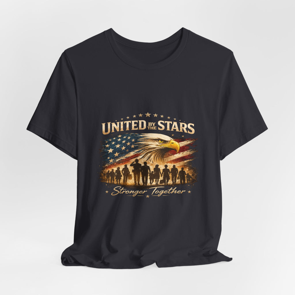 United We Stand T-Shirt – Patriotic Eagle & Soldiers “Stronger Together” Tee