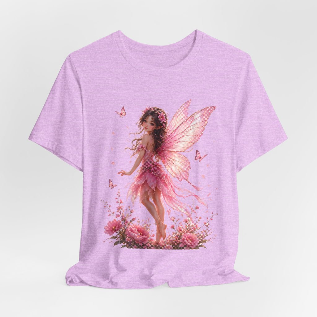 Fairy Wings T‑Shirt — Pink Floral Fantasy Fairy Tee for Women & Girls