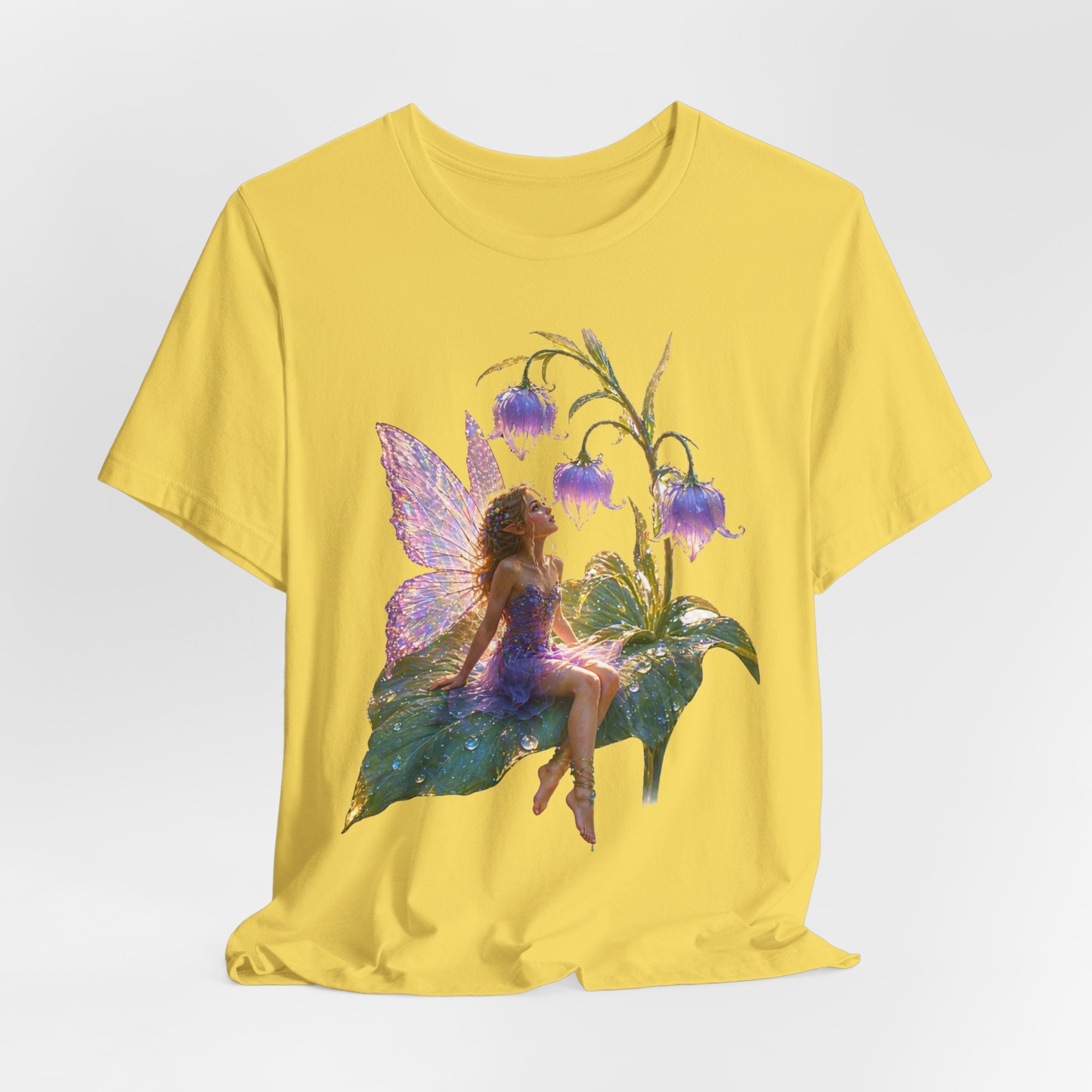 Fairy Garden T‑Shirt — Watercolor Fairy on Bellflower Tee