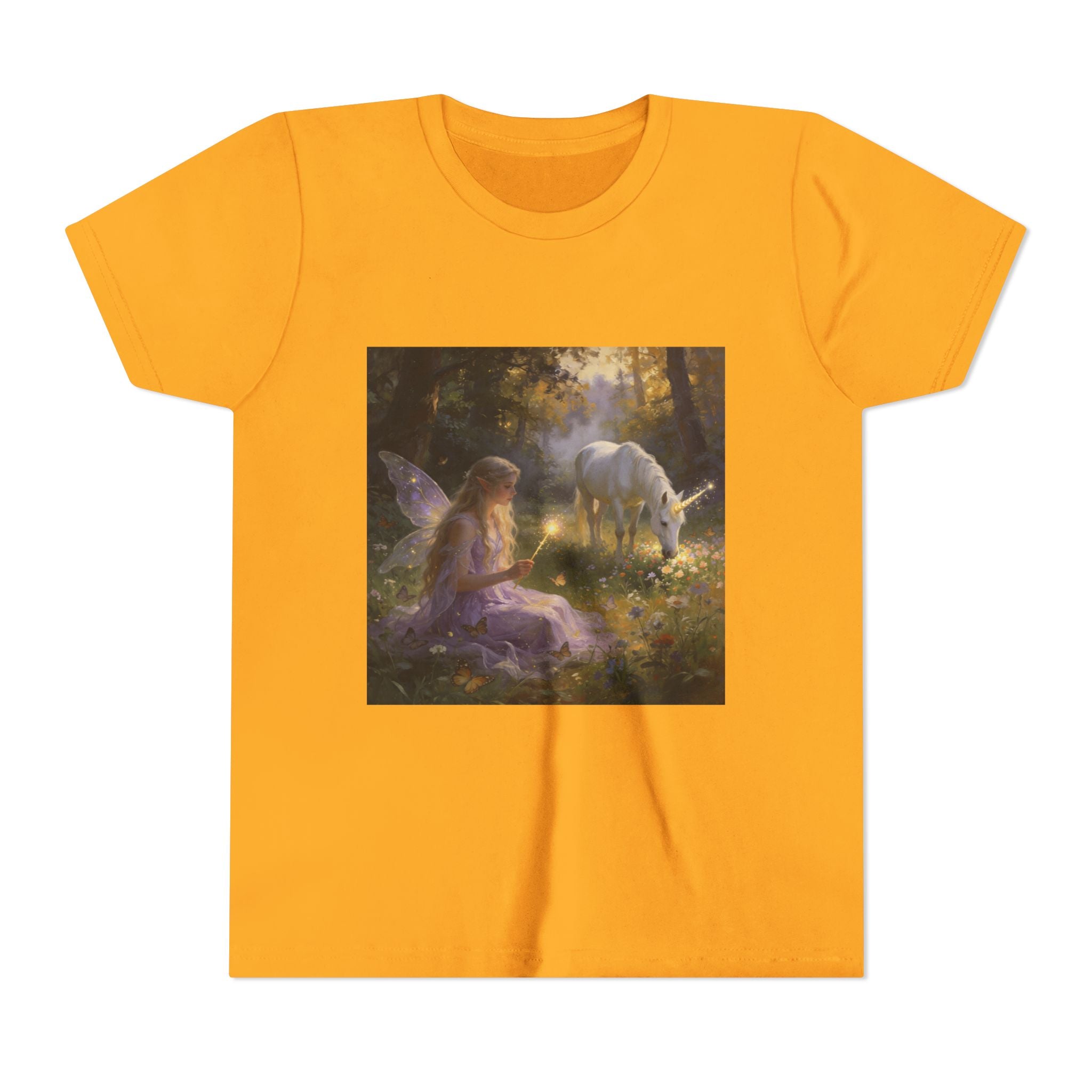 Youth Tee — Fairy and Unicorn Enchanted Forest Design