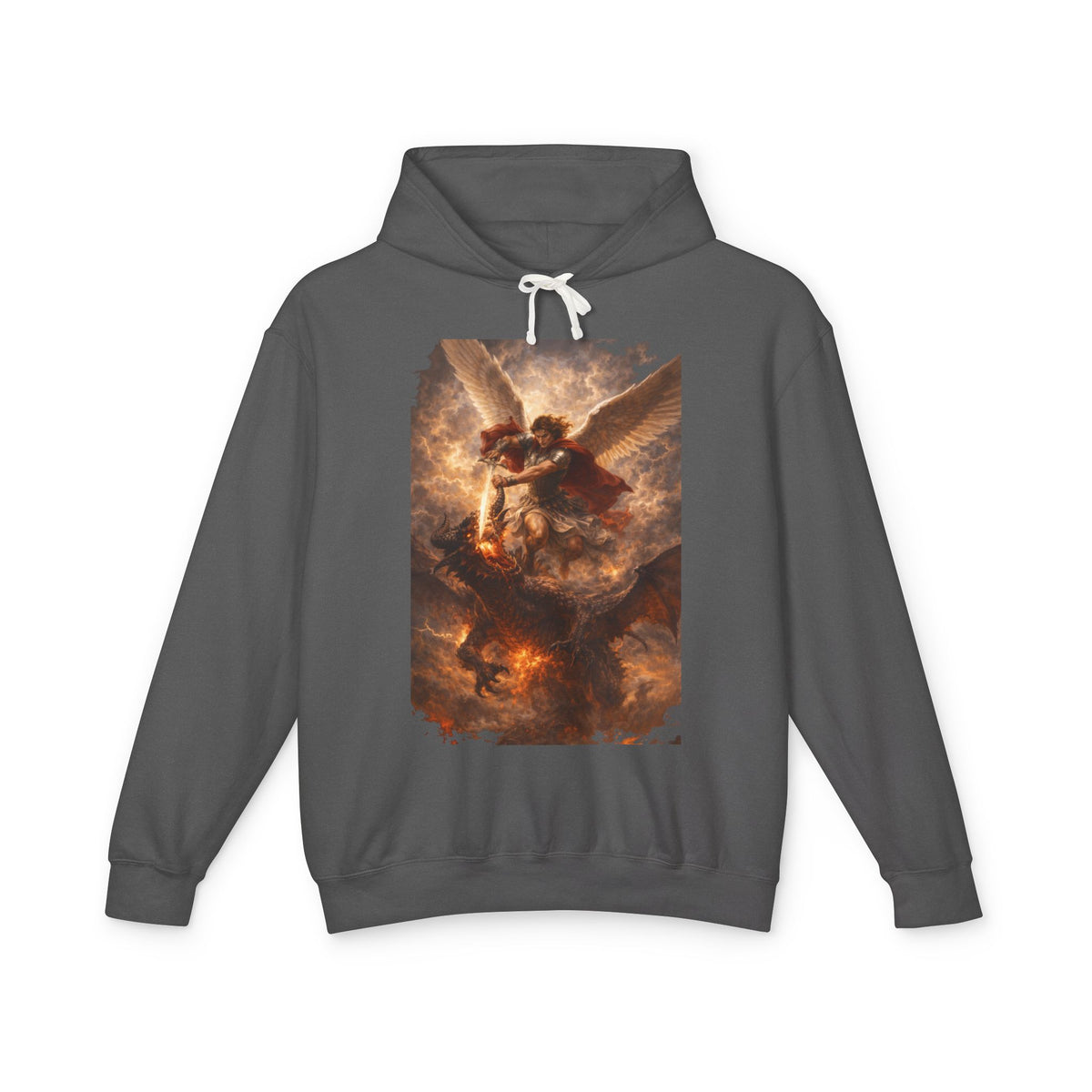 Angel Battle Hoodie — Dramatic Renaissance Angel Artwork Pullover