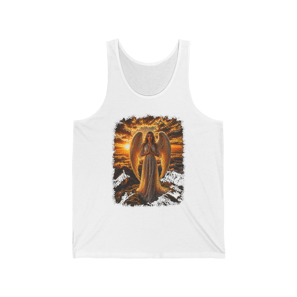 Angel Sunset Tank Top — Serene Guardian Angel Graphic Tank