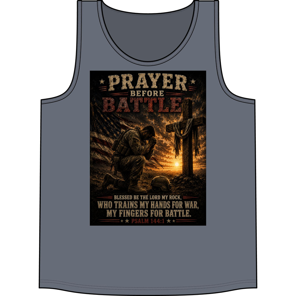 Prayer Before Battle Tank Top – Military Psalm 144:1 Prayer Tank