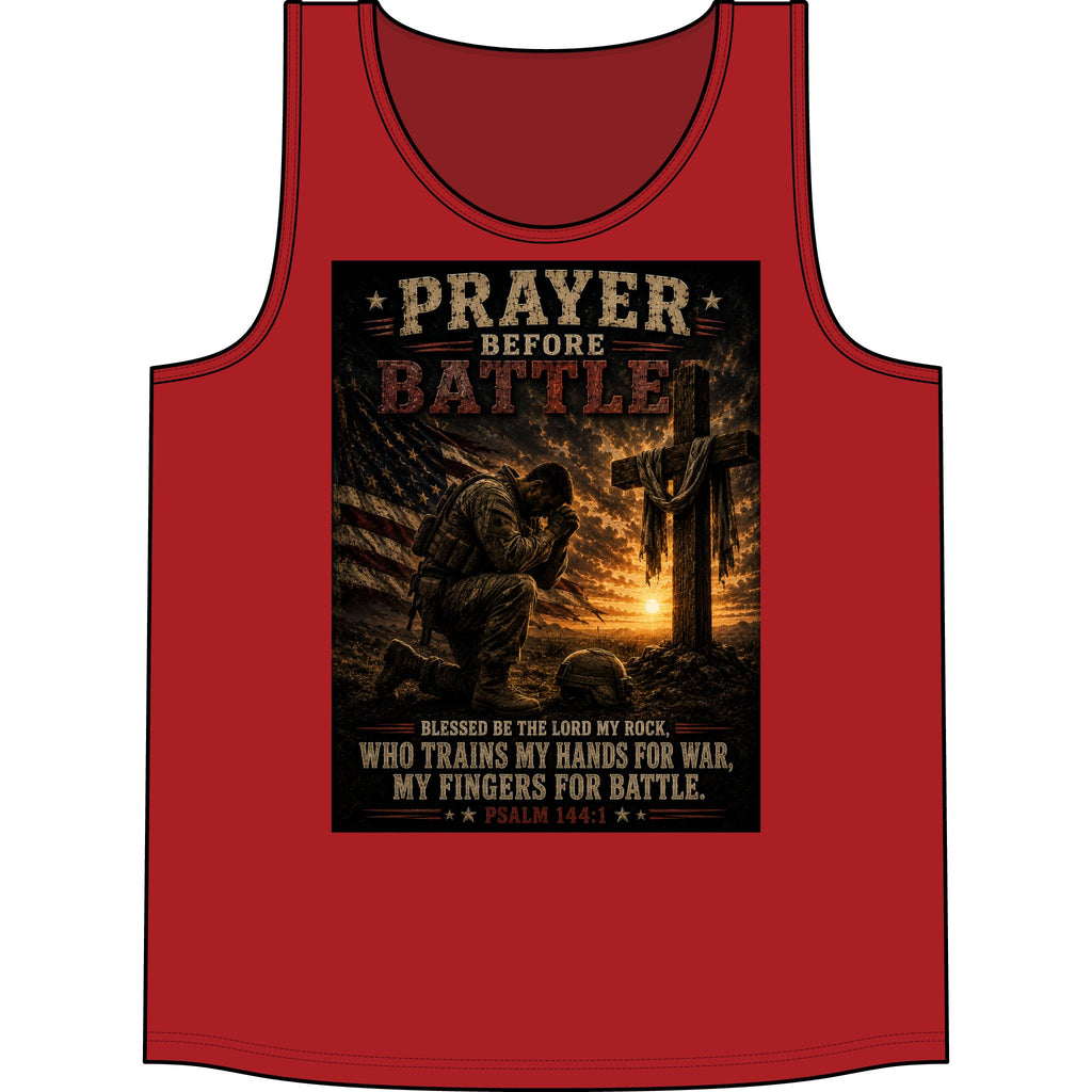 Prayer Before Battle Tank Top – Military Psalm 144:1 Prayer Tank