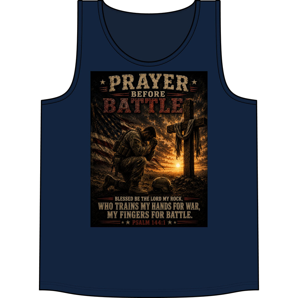 Prayer Before Battle Tank Top – Military Psalm 144:1 Prayer Tank