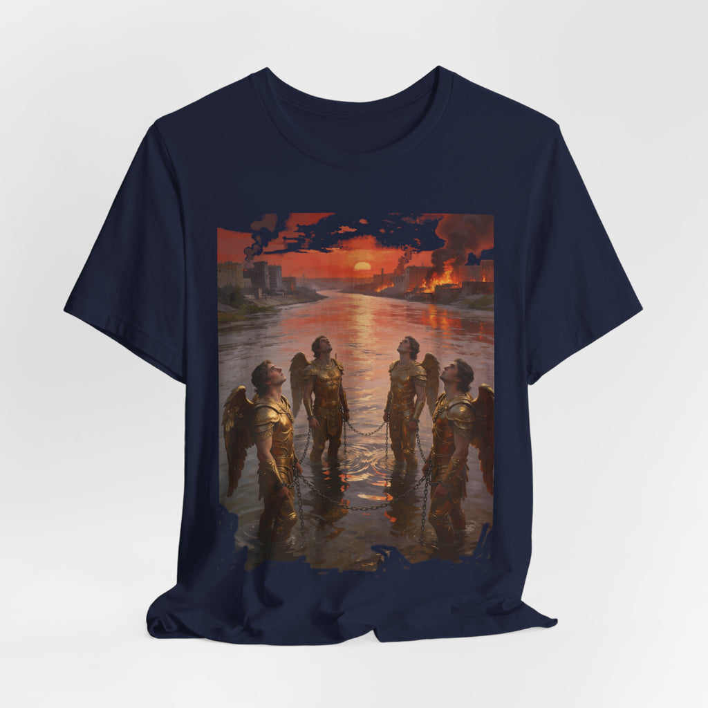 Revelation 9 reveals four fallen angels bound in the Euphrates River,T-Shirt