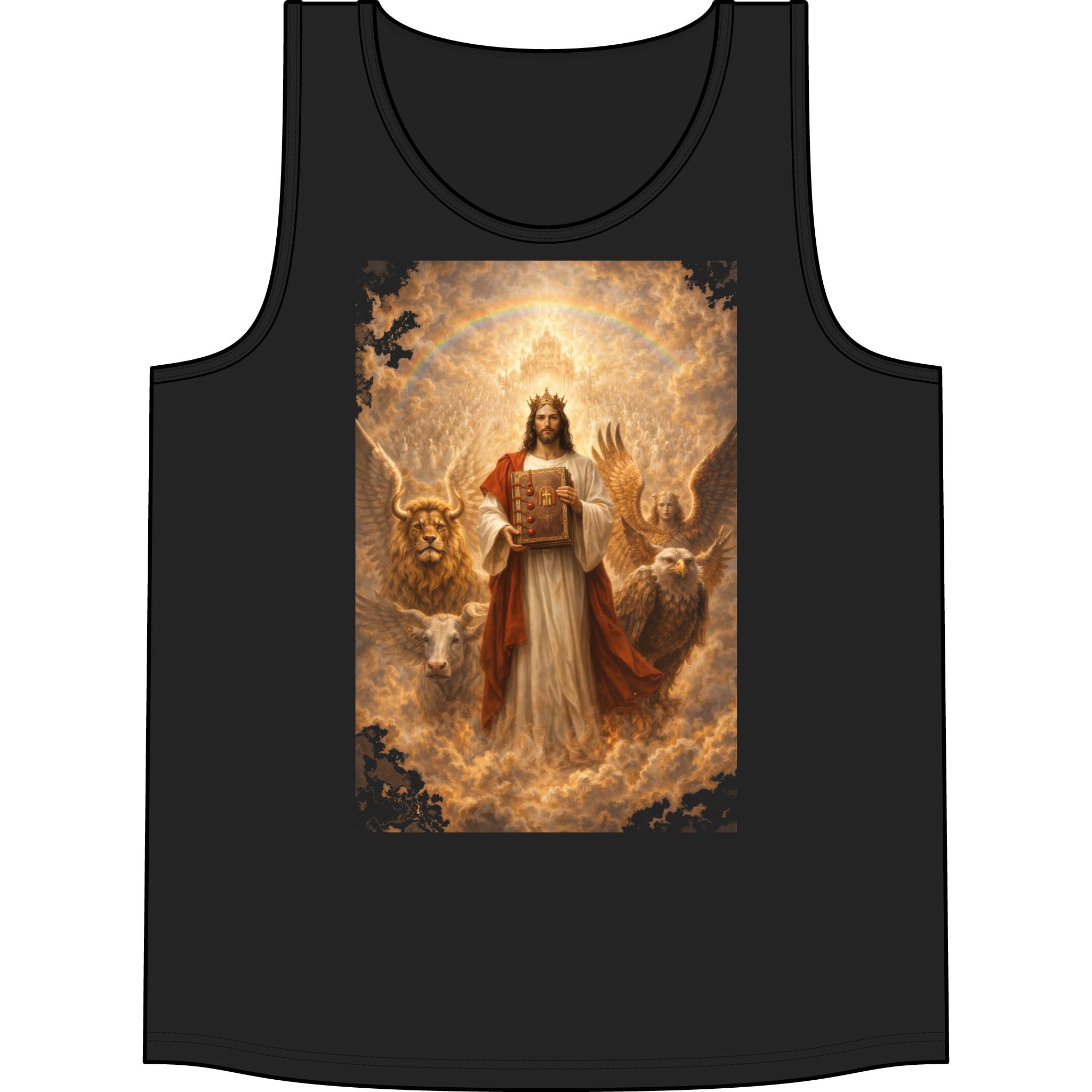 Jesus Crowned King Tank Top — Vintage Religious Scripture Artwork