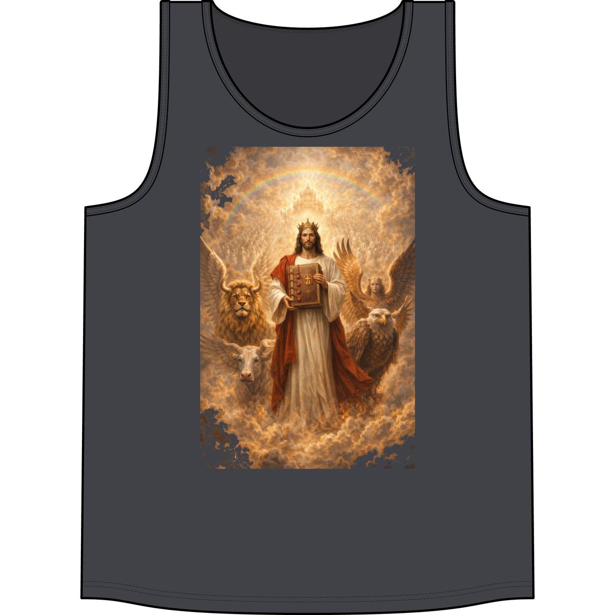 Jesus Crowned King Tank Top — Vintage Religious Scripture Artwork