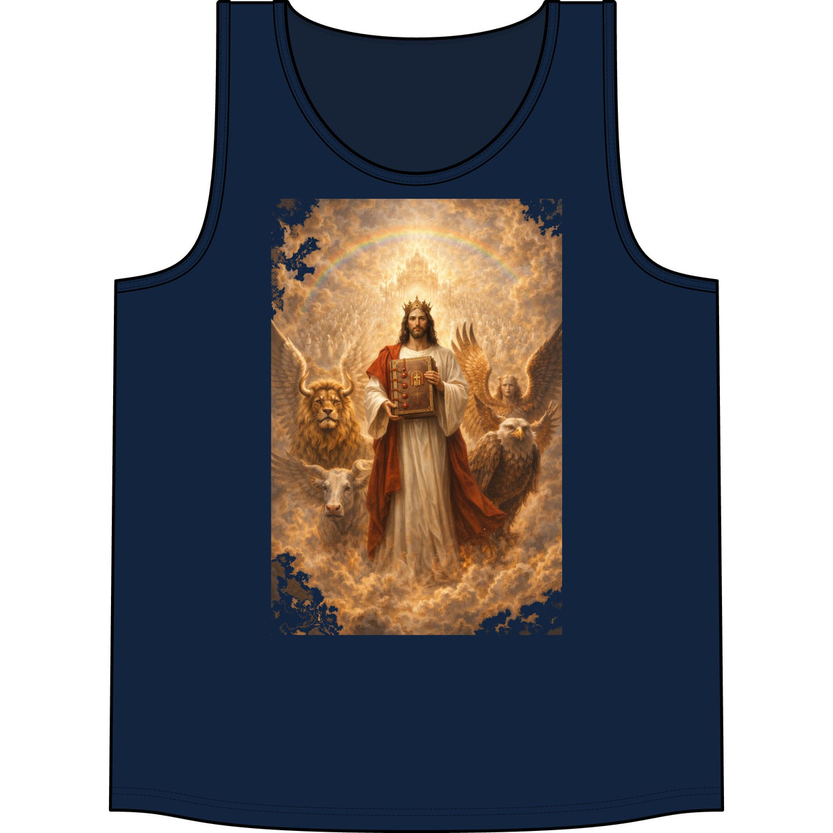 Jesus Crowned King Tank Top — Vintage Religious Scripture Artwork