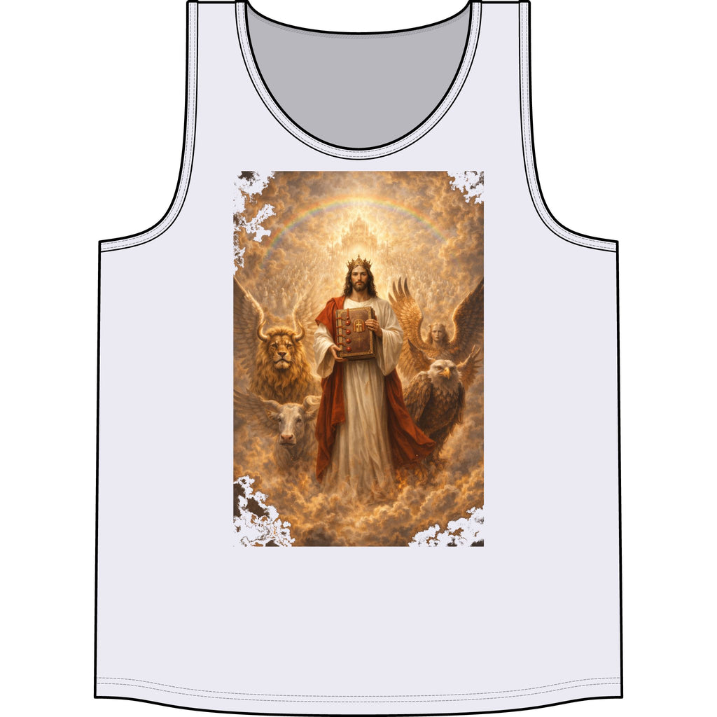 Jesus Crowned King Tank Top — Vintage Religious Scripture Artwork