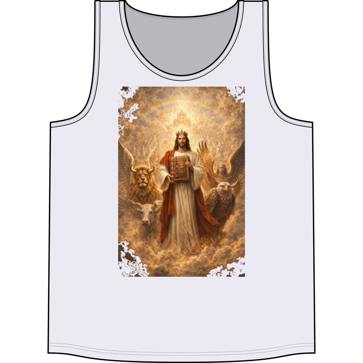 Jesus Crowned King Tank Top — Vintage Religious Scripture Artwork