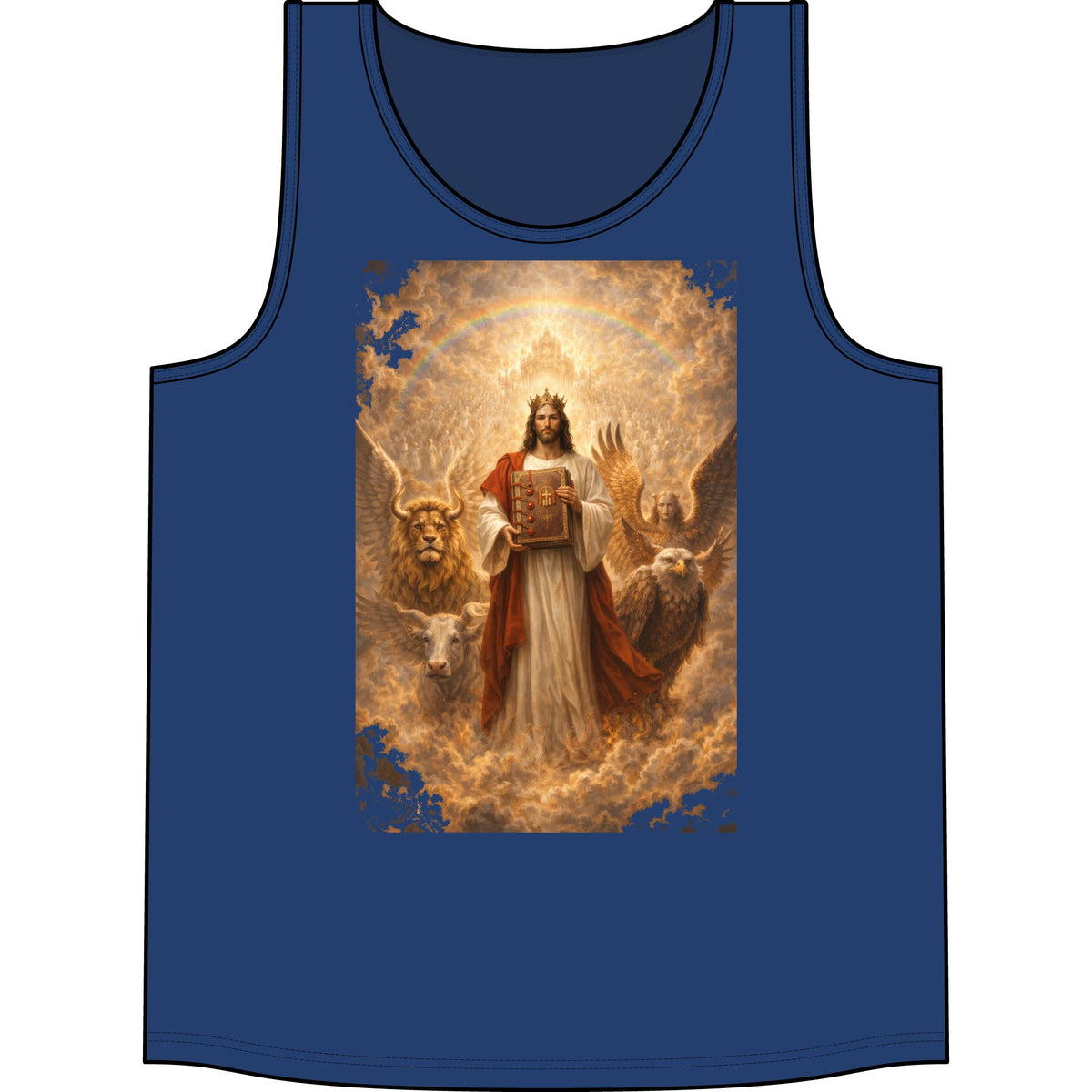 Jesus Crowned King Tank Top — Vintage Religious Scripture Artwork