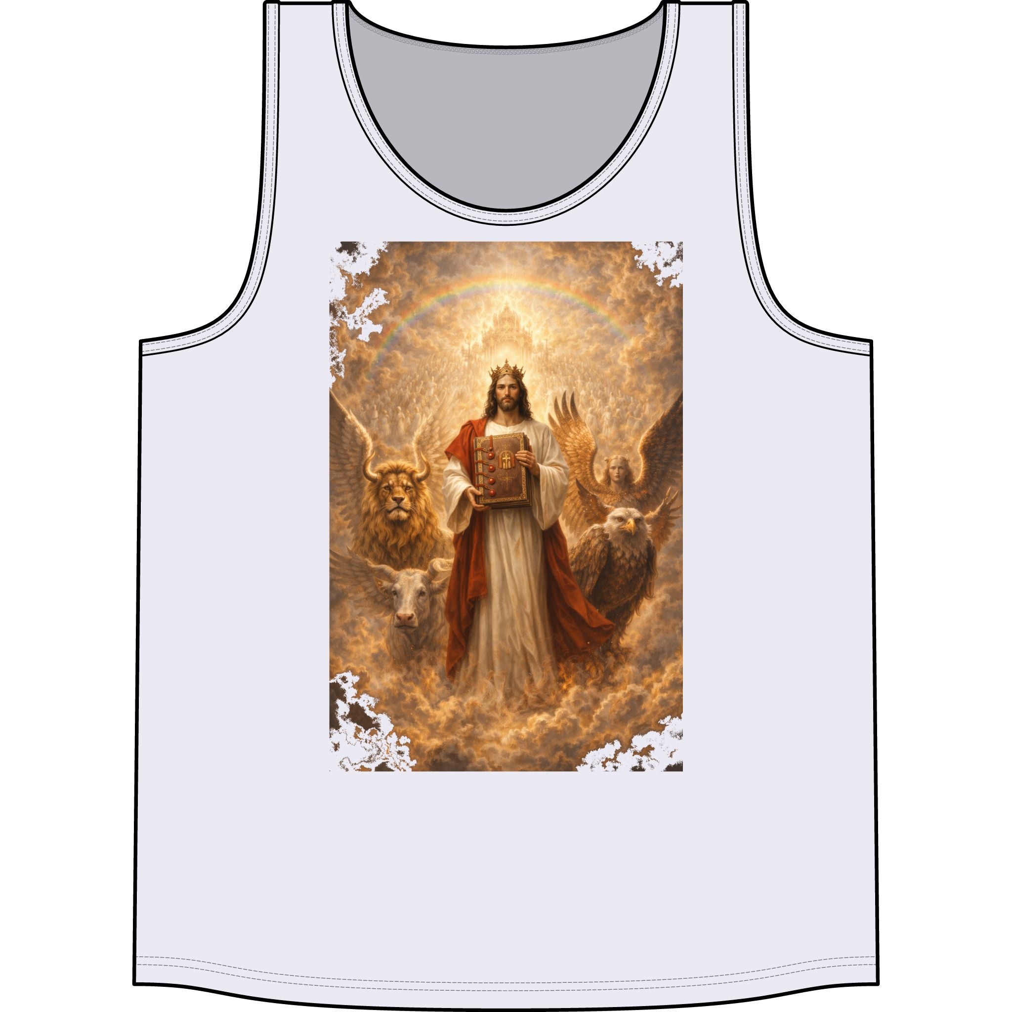 Jesus Crowned King Tank Top — Vintage Religious Scripture Artwork