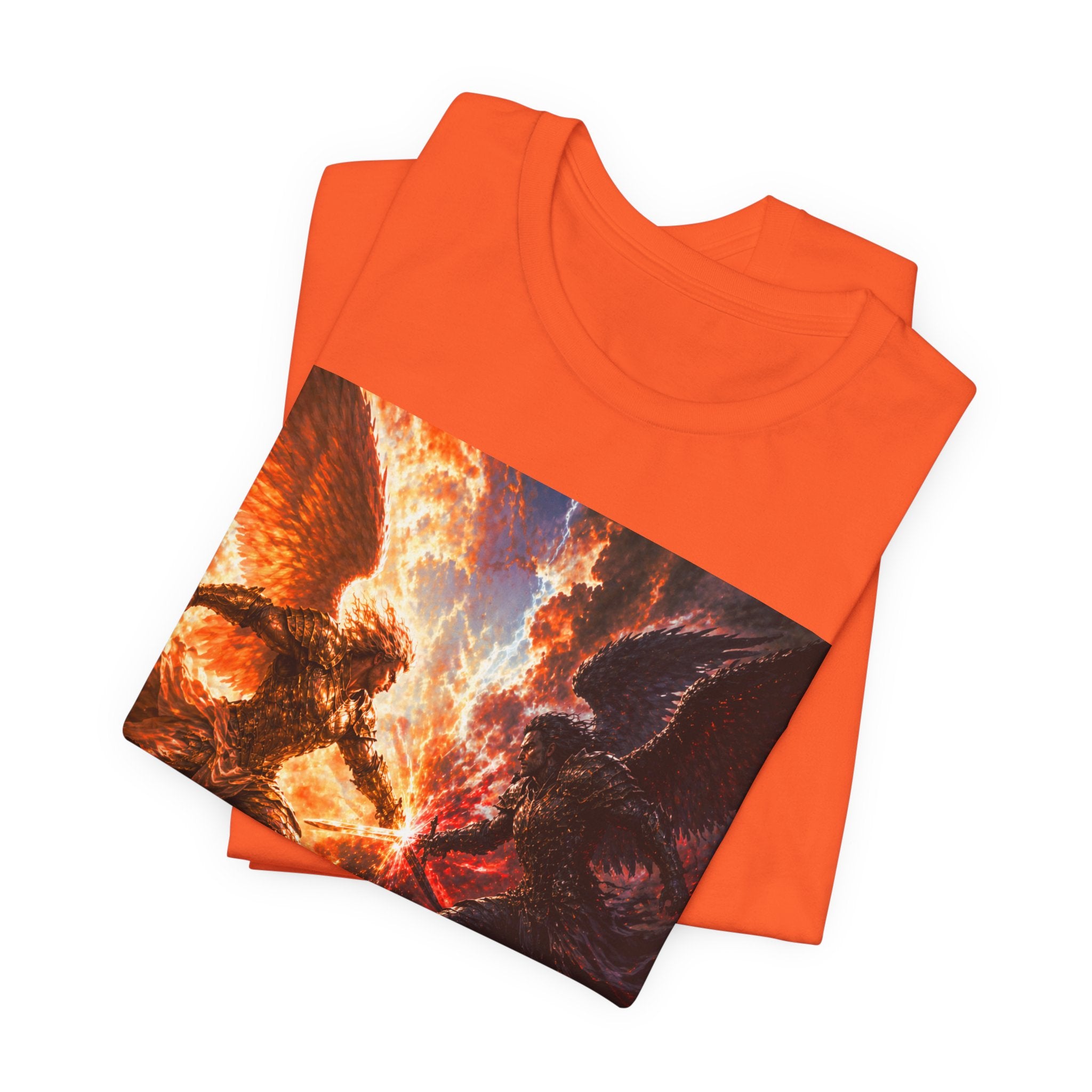 Angel vs Demon Battle T-Shirt — Fiery Fantasy Art Graphic Tee
