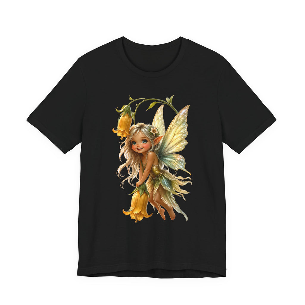 Fairy Flower T-Shirt — Whimsical Yellow Bell Fairy Graphic Tee