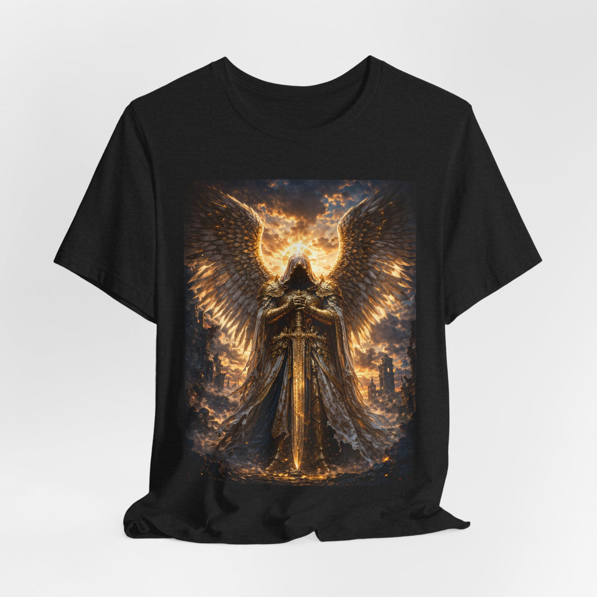 Angel Guardian T-Shirt — Golden Warrior Wings Graphic Tee