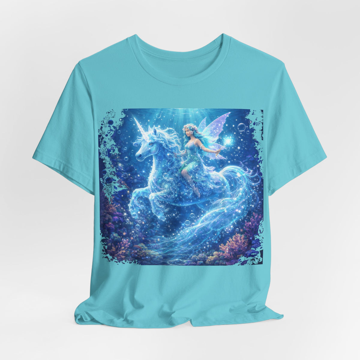 Mystical Blue Unicorn & Fairy Tee — Fantasy Magic Horse T-Shirt