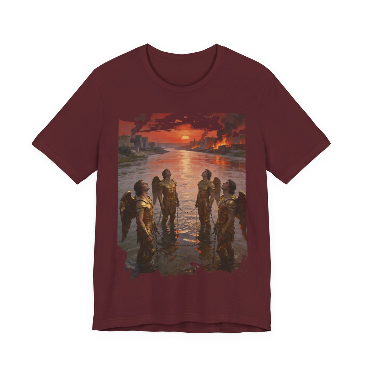 Revelation 9 reveals four fallen angels bound in the Euphrates River,T-Shirt