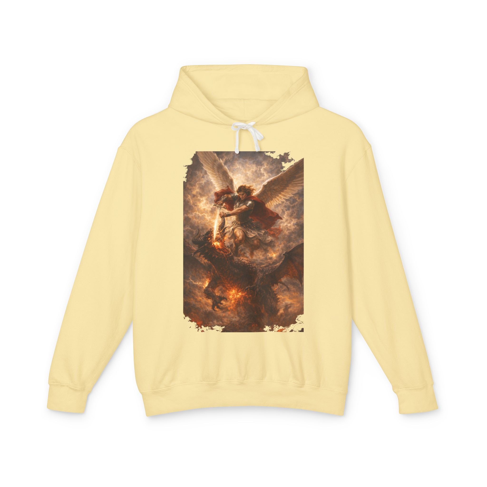 Angel Battle Hoodie — Dramatic Renaissance Angel Artwork Pullover