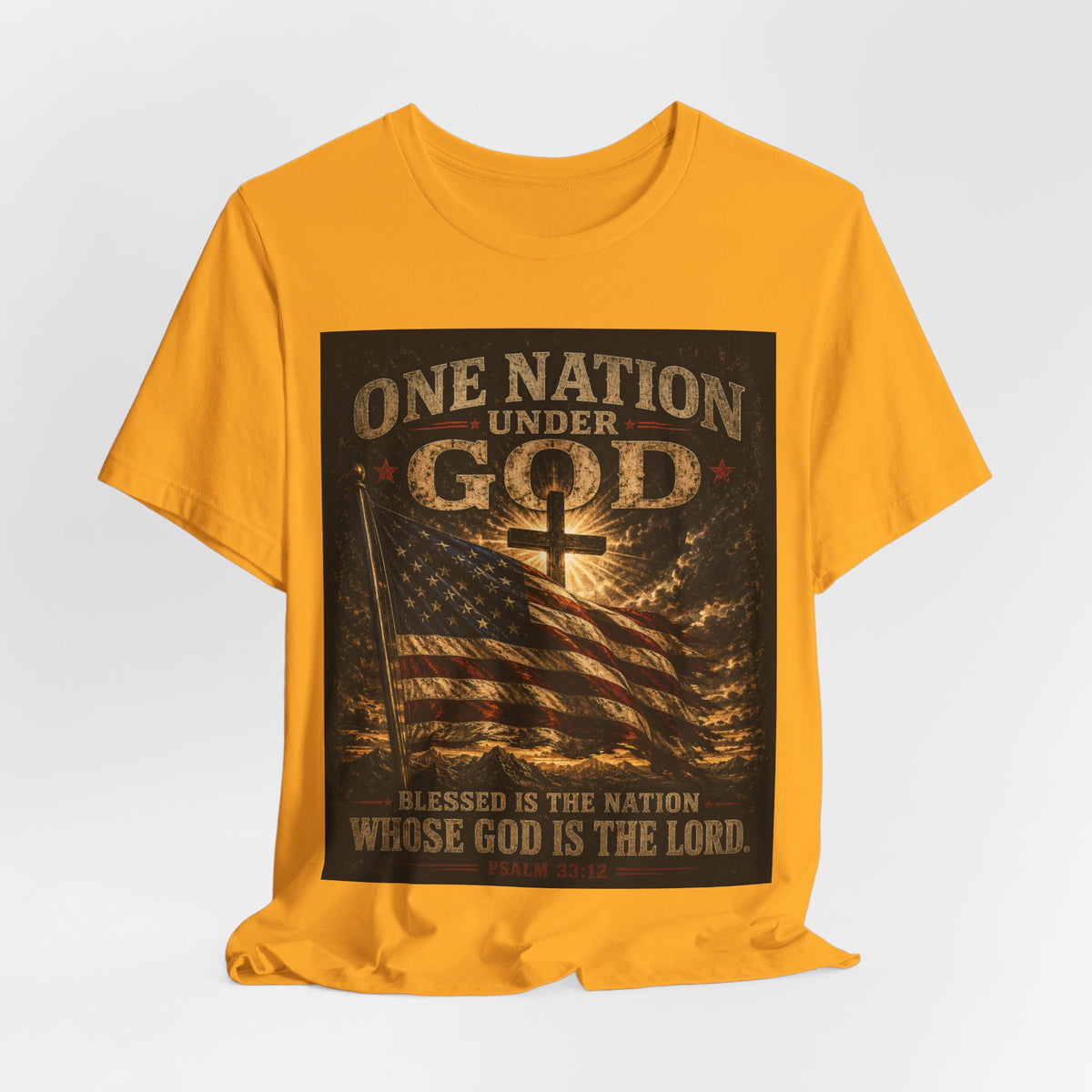 One Nation Under God T-Shirt – Patriotic Christian Flag Tee