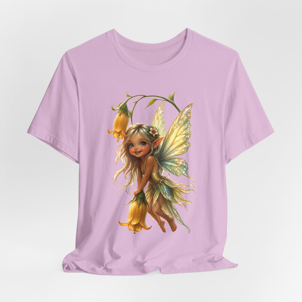 Fairy Flower T-Shirt — Whimsical Yellow Bell Fairy Graphic Tee