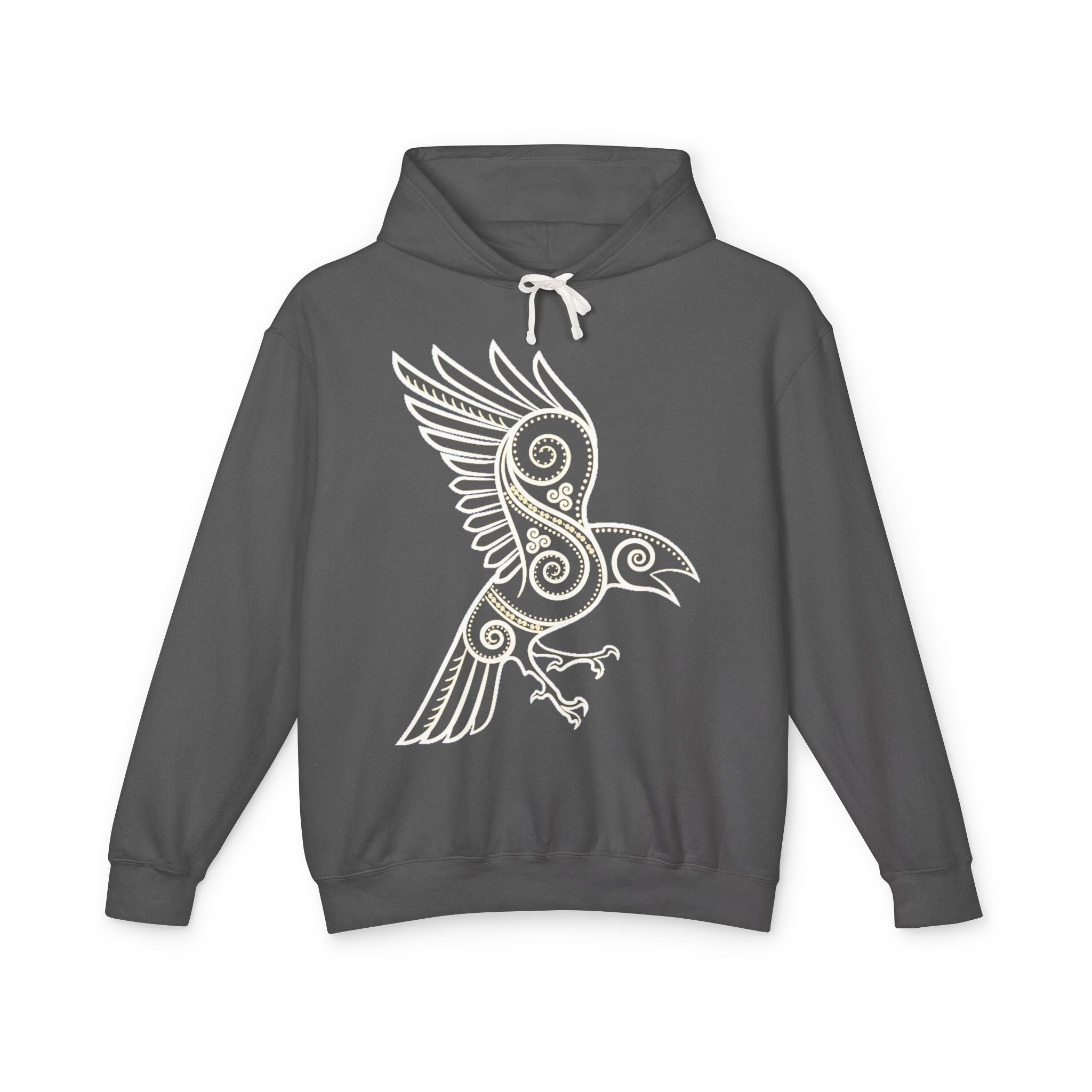 Celtic Raven Hoodie — Tribal Norse Bird Design Lightweight Pullover