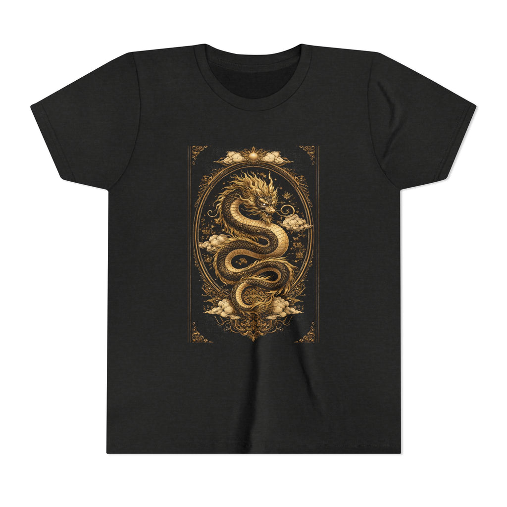Tee-Gold Dragon Vintage Art Graphic Shirt