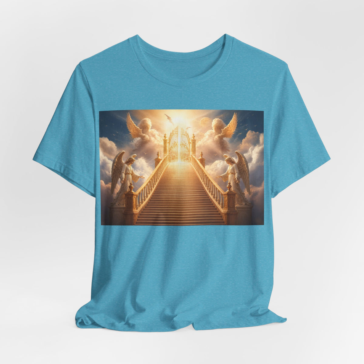Heavenly Stairway T‑Shirt — Golden Gates Angelic Design