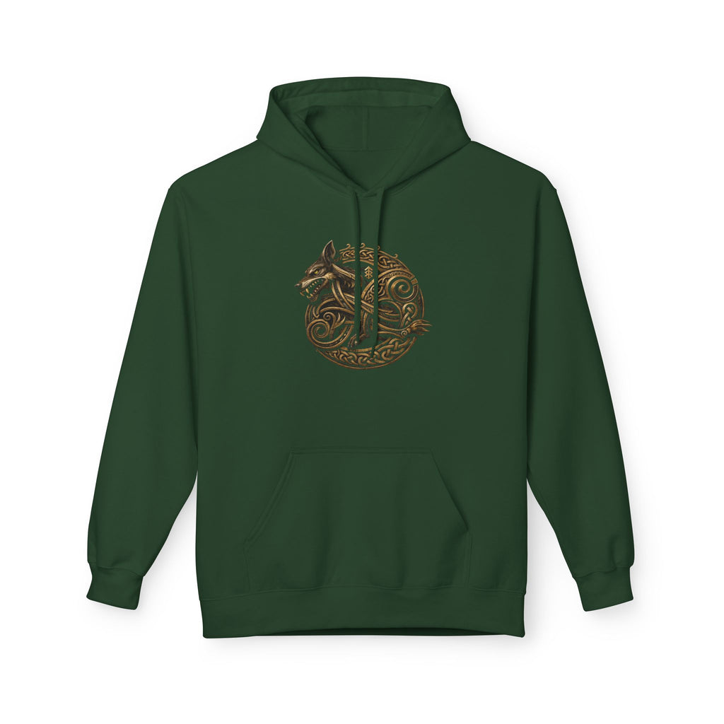 Norse mythology wolve Hoodie – Earth-Tone Celtic Wolf Graphic Pullover
