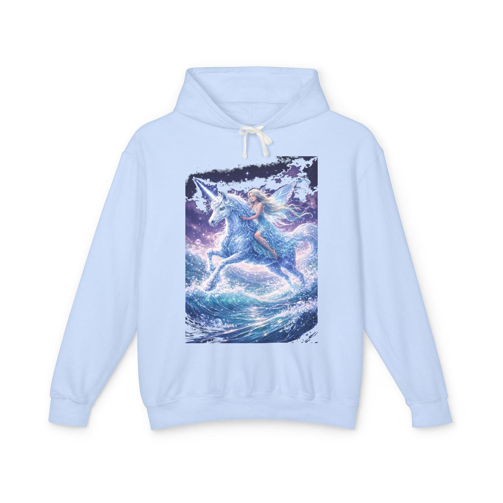 Pegasus Ride Hoodie — Mystical Blue Unicorn Horse Graphic Sweatshirt