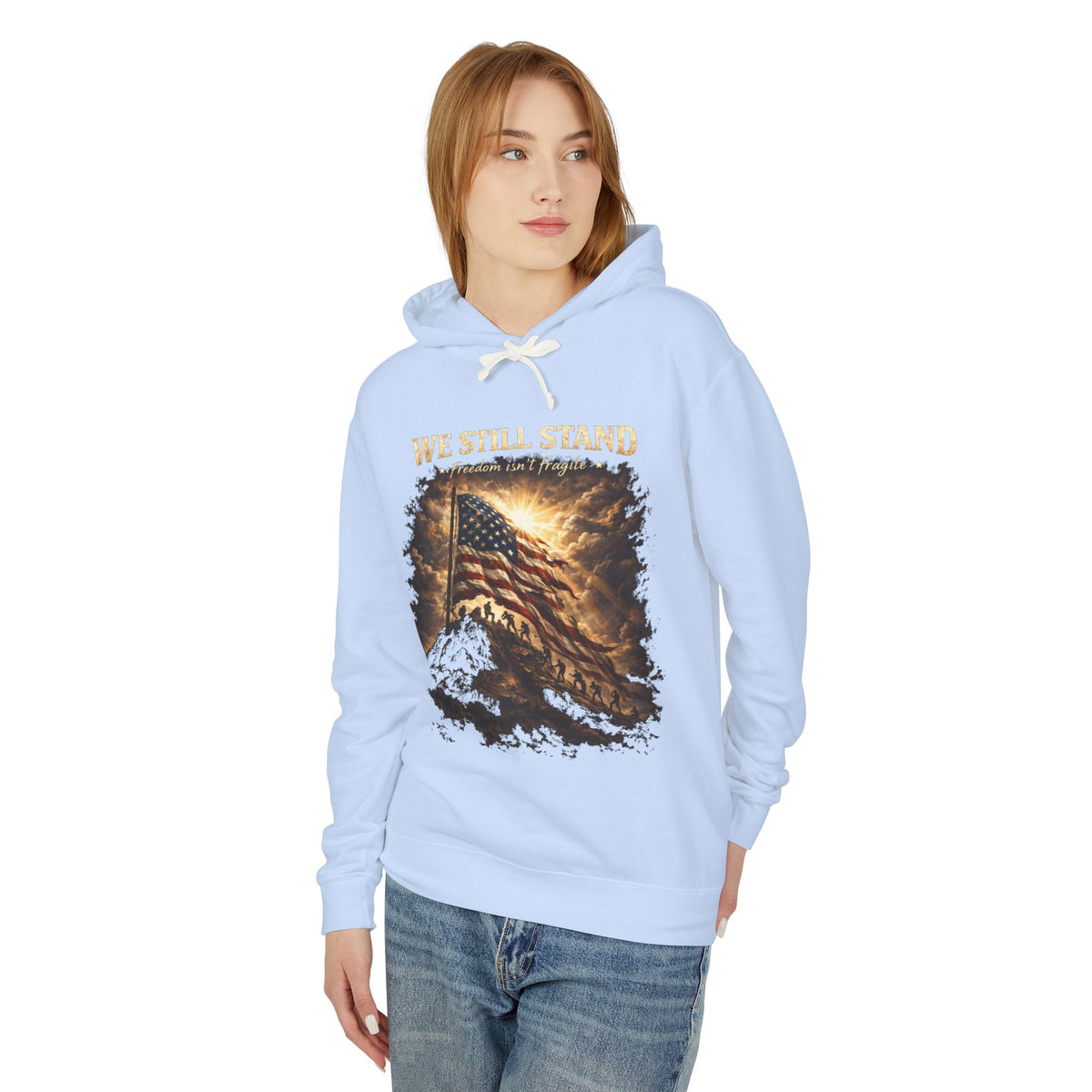 Patriotic "We Still Believe" Hoodie — American Flag Vintage Graphic