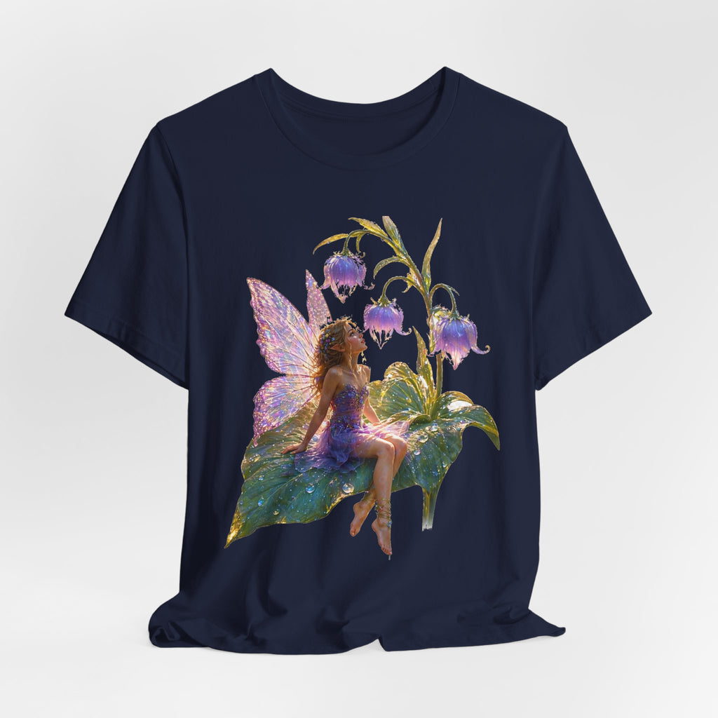 Fairy Garden T‑Shirt — Watercolor Fairy on Bellflower Tee