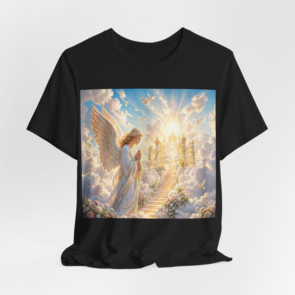 Heavenly Angel Stairway T-Shirt — Serene Christian Faith Tee