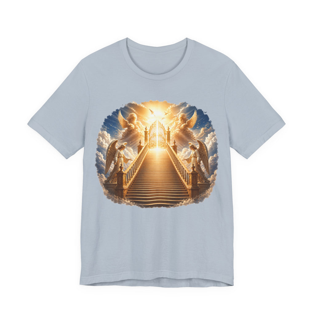 Heavenly Golden Stairway T‑Shirt — Angelic Gates Spiritual Tee