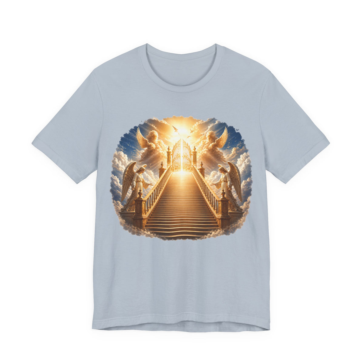 Heavenly Golden Stairway T‑Shirt — Angelic Gates Spiritual Tee