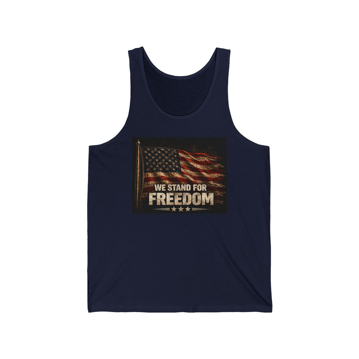 Freedom Flag Tank Top – "We Stand for Freedom" Patriotic American Flag Tank