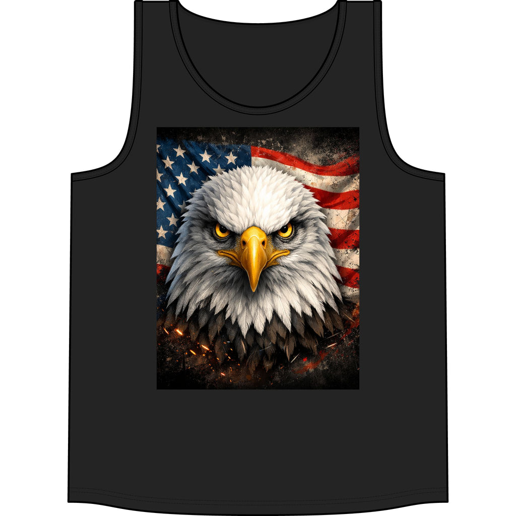 Patriotic Eagle Tank Top — American Flag Bald Eagle Graphic